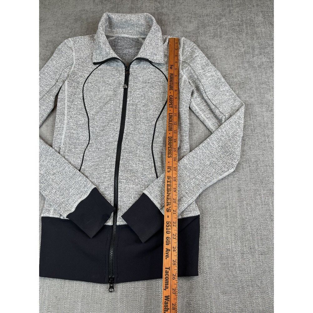 Lululemon Scuba Jacket Women Herringbone High Neck Stretch Pullover Sweater Sz 4 - Picture 5 of 6